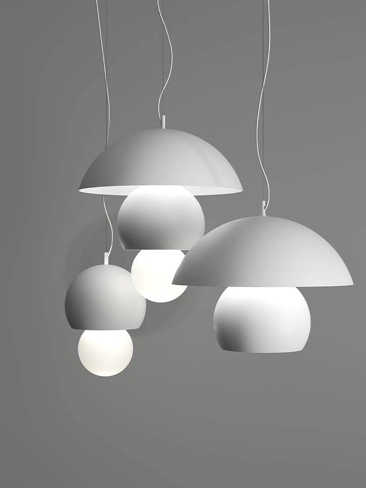 Karman :: Triluna Hängeleuchte, Höhe 62 cm, weiß