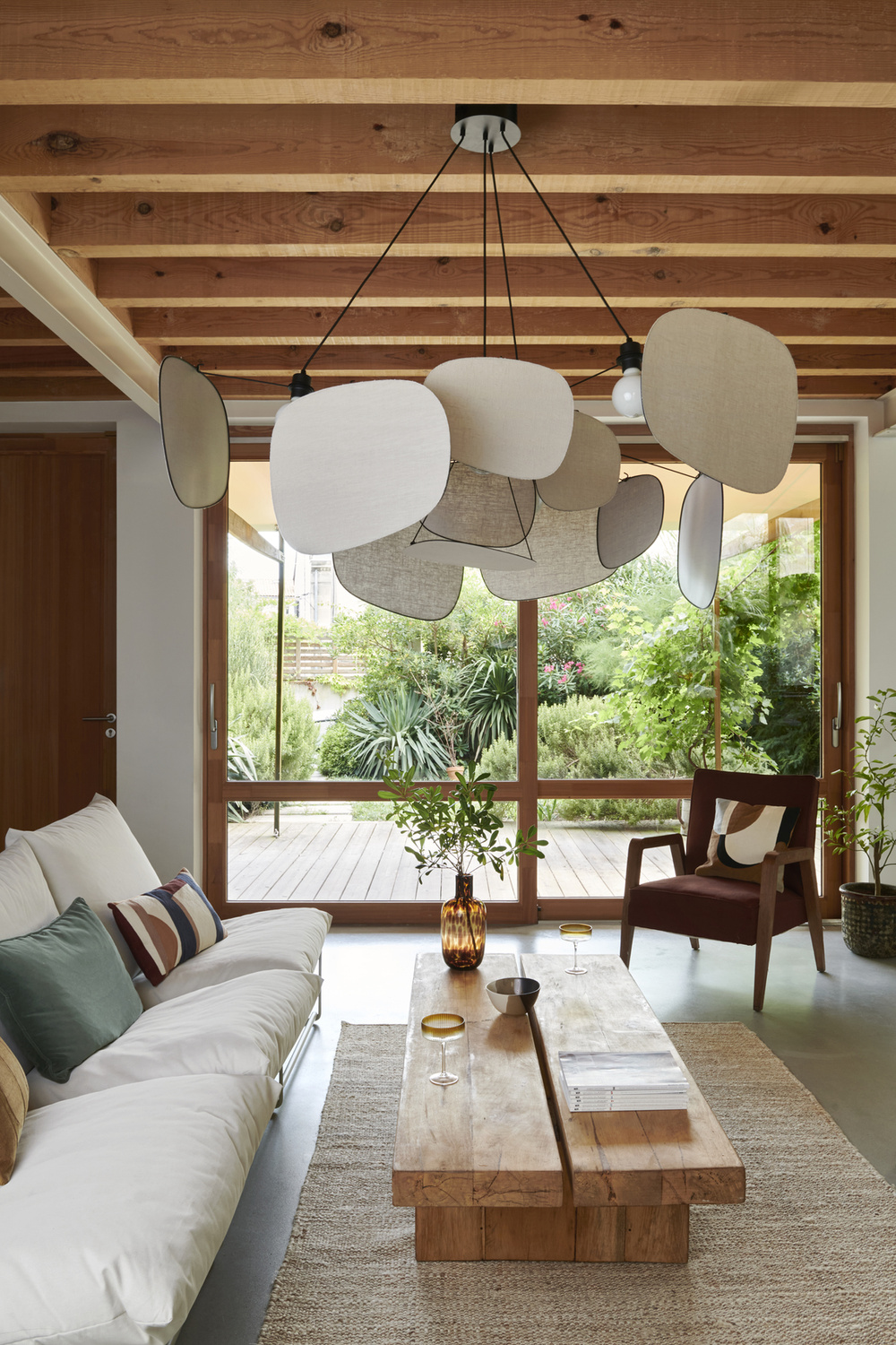 Market Set :: Screen 70's hanging lamp, diameter 150 cm, size XXL, linen