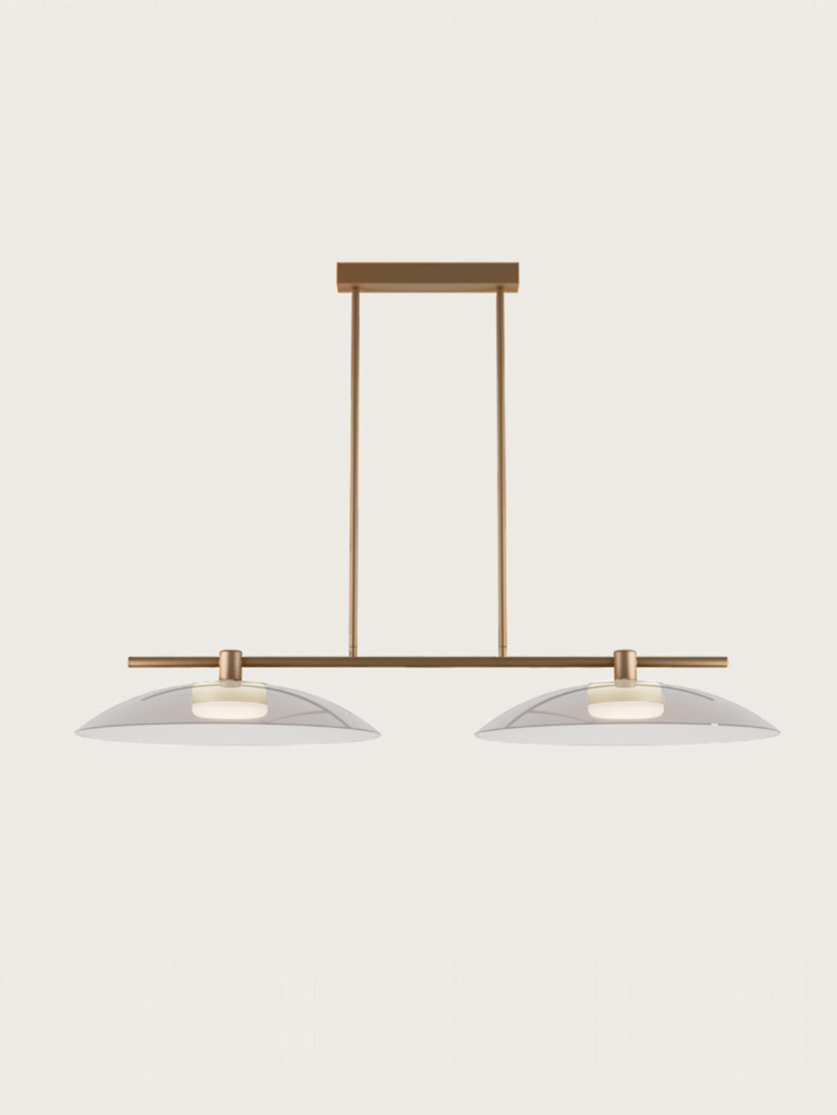 Aromas :: Betty 2 hanging lamp, width 80 cm, transparent glass / gold metal