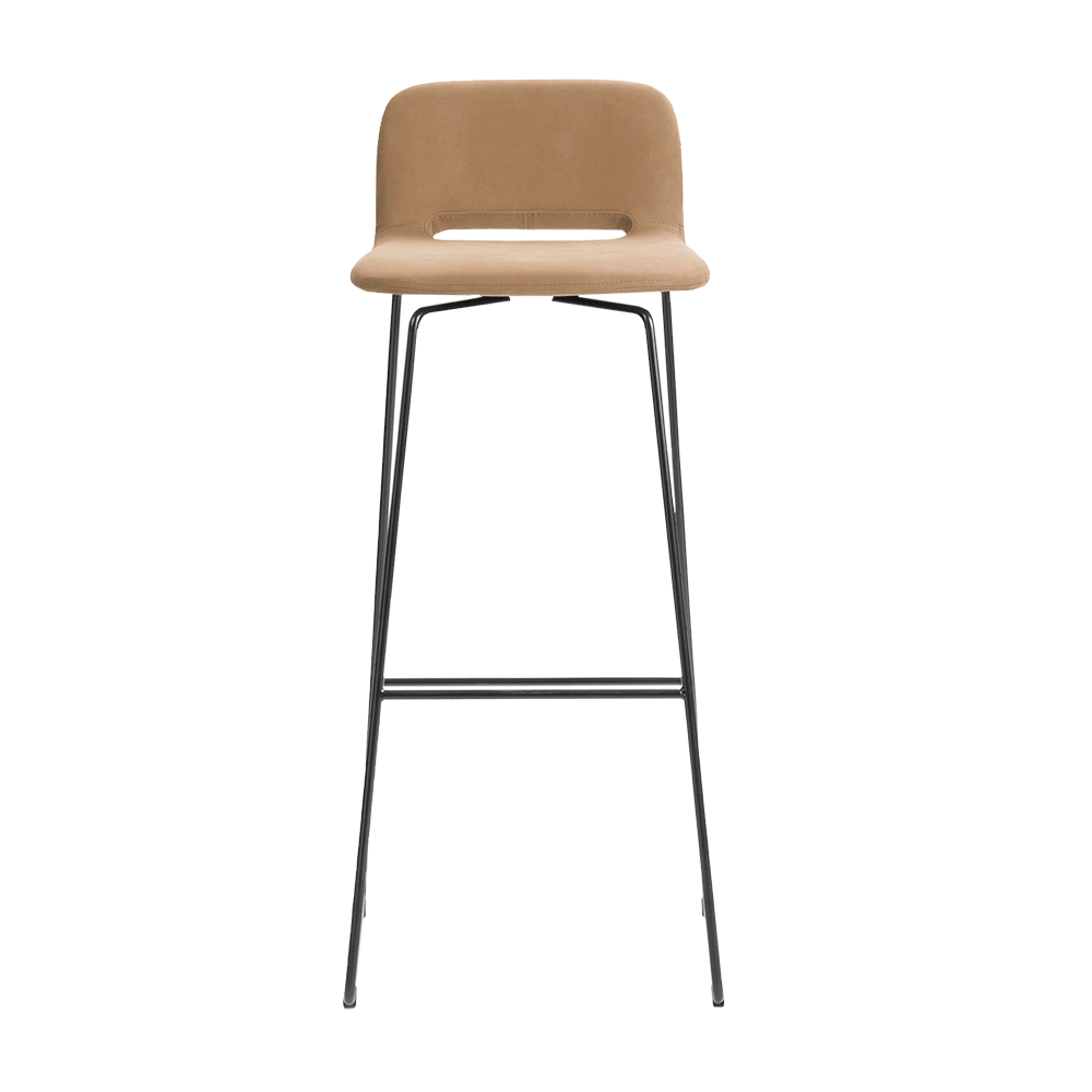 Mobitec :: Krzesło barowe / hoker tapicerowany Pamp C17 wys. 102 cm beżowy nogi metalowe