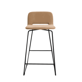 Mobitec :: Pamp C16 upholstered bar stool / stool, height 83 cm, beige, metal legs