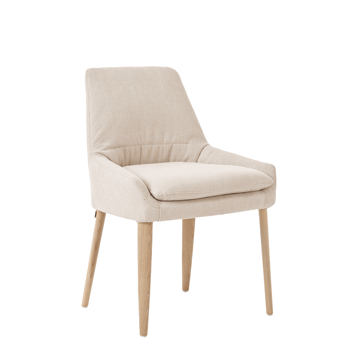 Mobitec :: Saga C01 upholstered chair, beige, width 59 cm, wooden legs