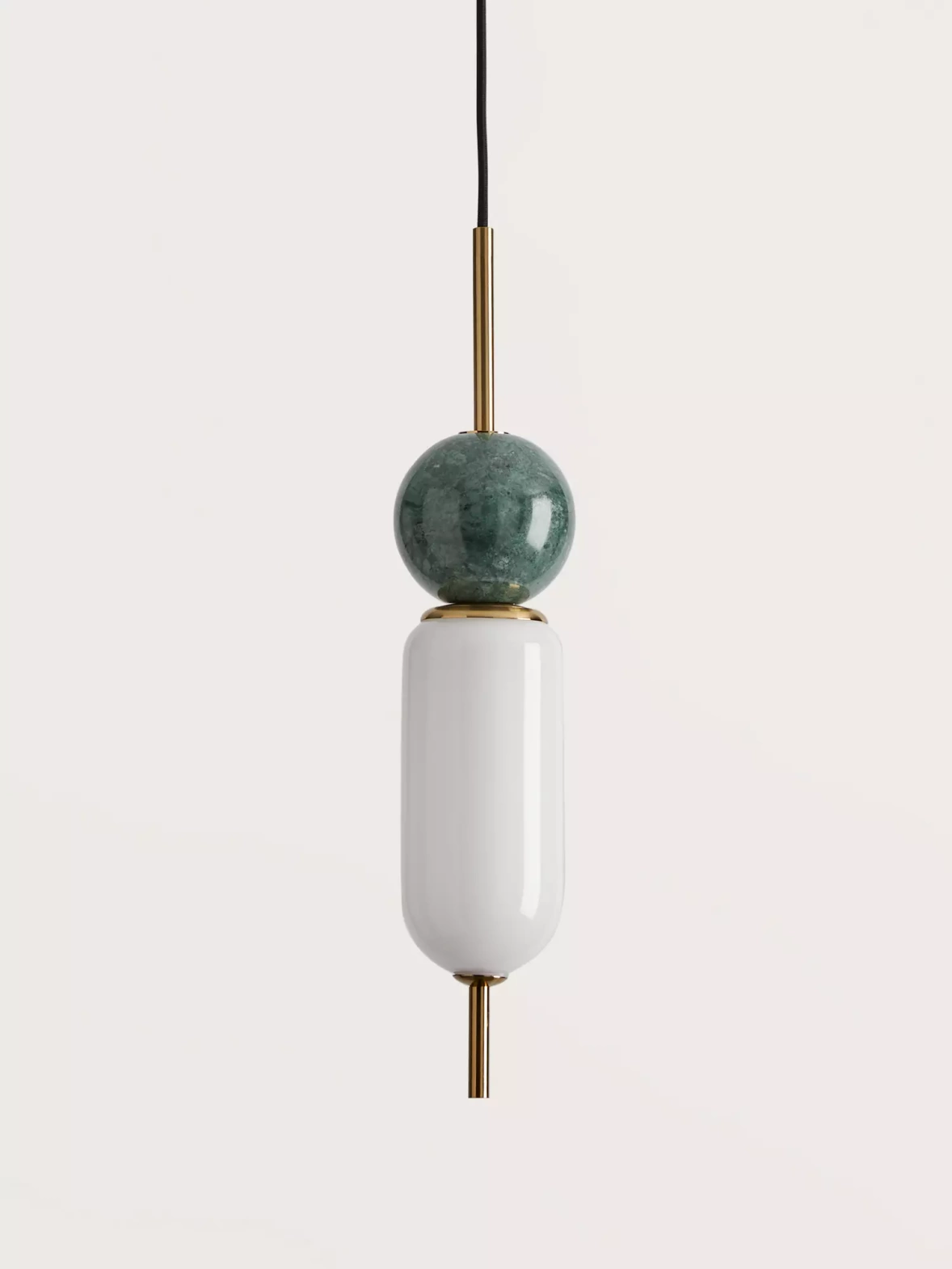 Aromas :: Anet hanging lamp, gold with green marble