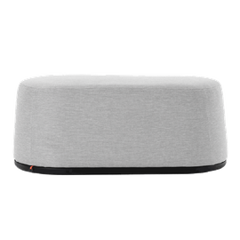 Mobitec :: Bolero gray upholstered 2-seater bench/pouffe with wooden base, width 111 cm