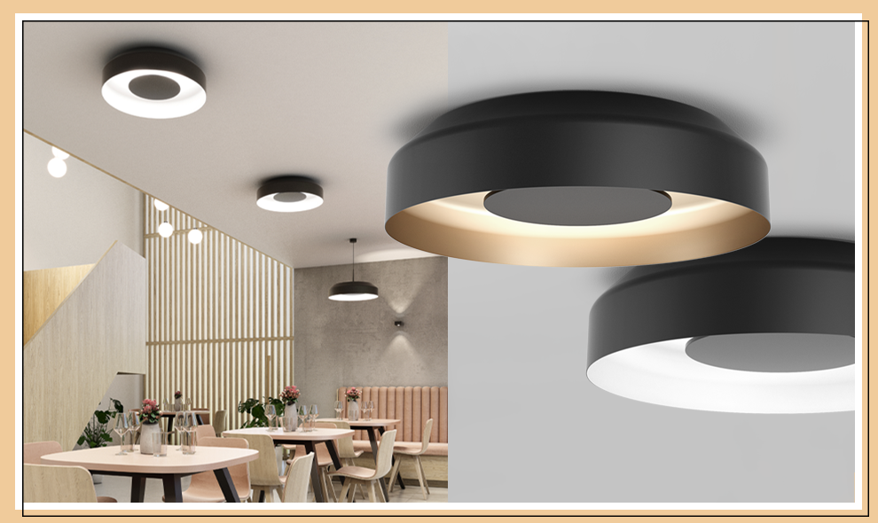 AQForm :: Maxi Ring dot LED 2700K Aufbau-Decken-/Wandleuchte, schwarz-weiß