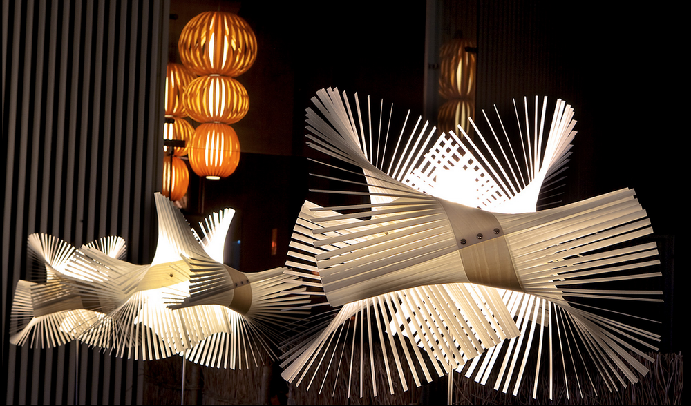 Lzf :: Hängelampe aus Holz Mini Mikado Durchmesser 70 cm weiß