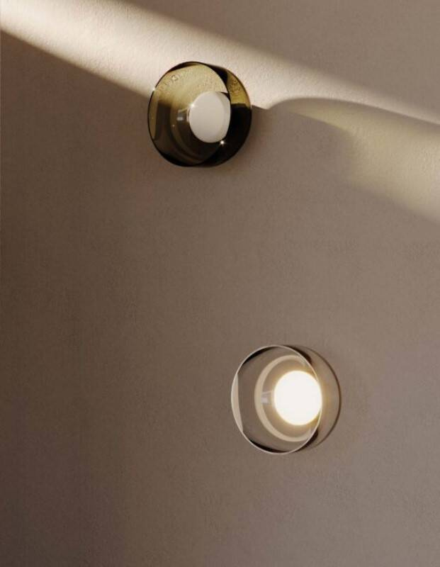 Aromas :: Lampa ścienna / kinkiet Ipon śr. 20 cm transparentny / złoty metal