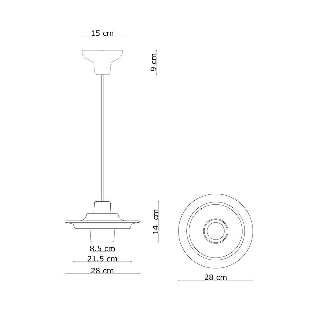Ferroluce :: Lampa wisząca Voila śr. 28 cm lazurowo-kremowa