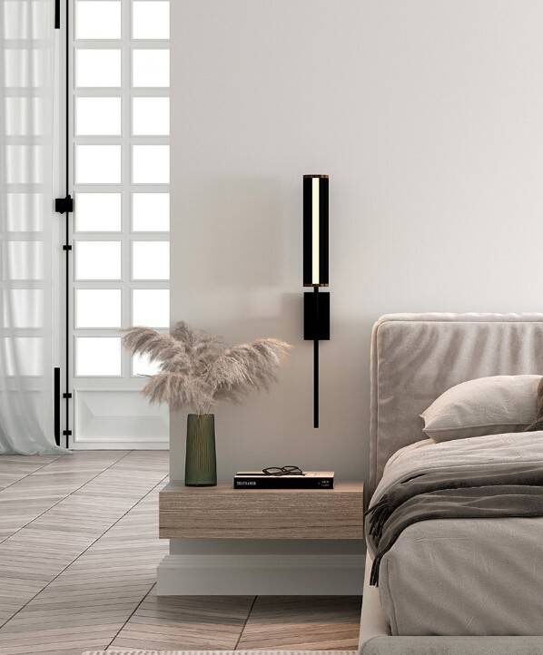 Aromas :: Niro black wall lamp/sconce, height 70 cm