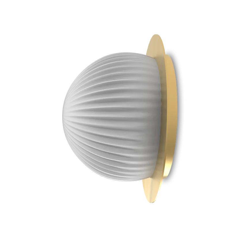 Robin :: Roi Disc Wand-/Deckenleuchte, gold und weiß, Durchmesser 15 cm