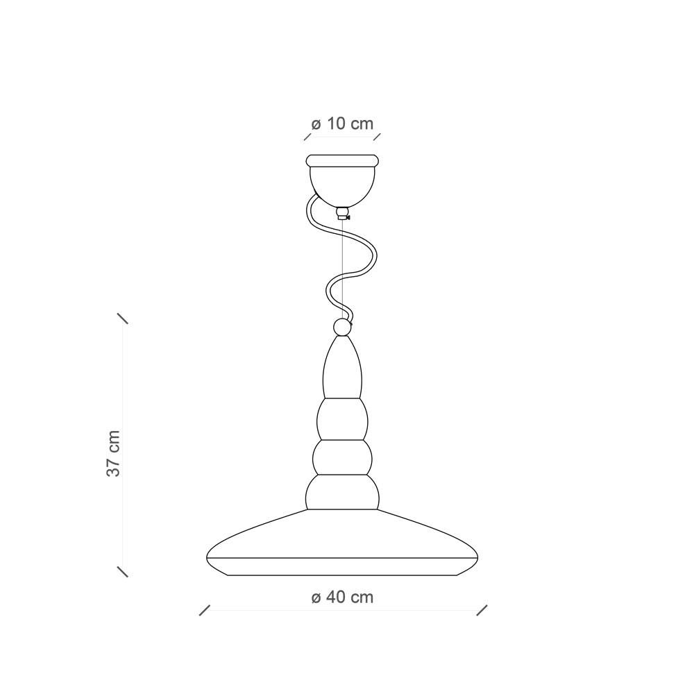 Ferroluce :: Schwarze Vintage-Pendelleuchte, Durchmesser 40 cm