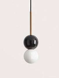 Aromas :: Dalt hanging lamp black marble / gold metal diameter 10 cm