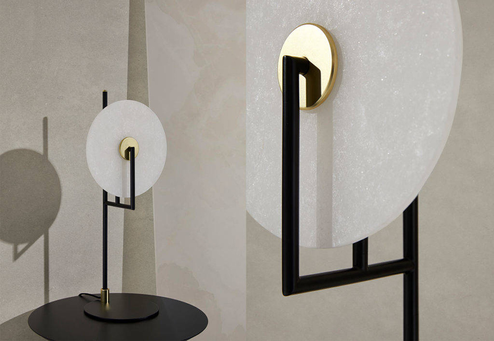 Aromas :: Lampa stołowa Erto szaro-czarna wys. 58 cm