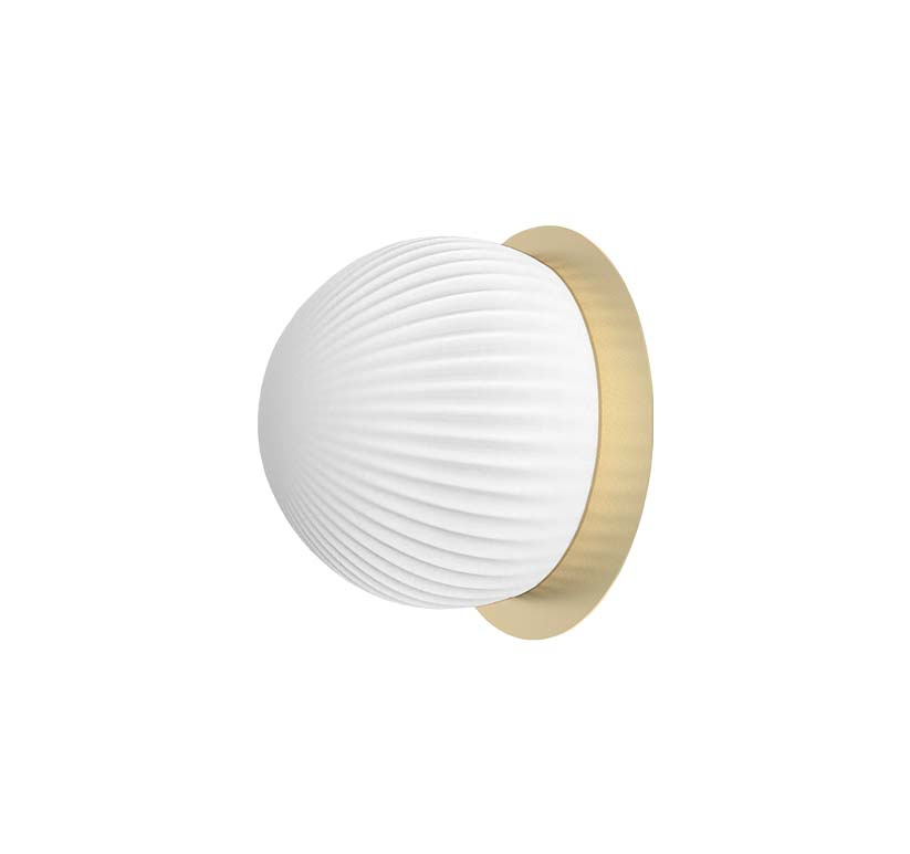 Robin :: Roi Disc Wand-/Deckenleuchte, gold und weiß, Durchmesser 15 cm