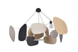 Market Set :: Screen 70's hanging lamp, diameter 150 cm, size XXL, beige and black