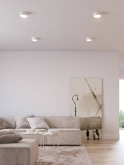 Aqform :: Exposed luminaire Only round 6 LED 230V white dim. 14 cm