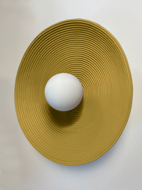 Aromas ::  Wandleuchte / Wandleuchter Anza, Durchmesser 30 cm, transparenter Alabaster / schwarzer Marmor