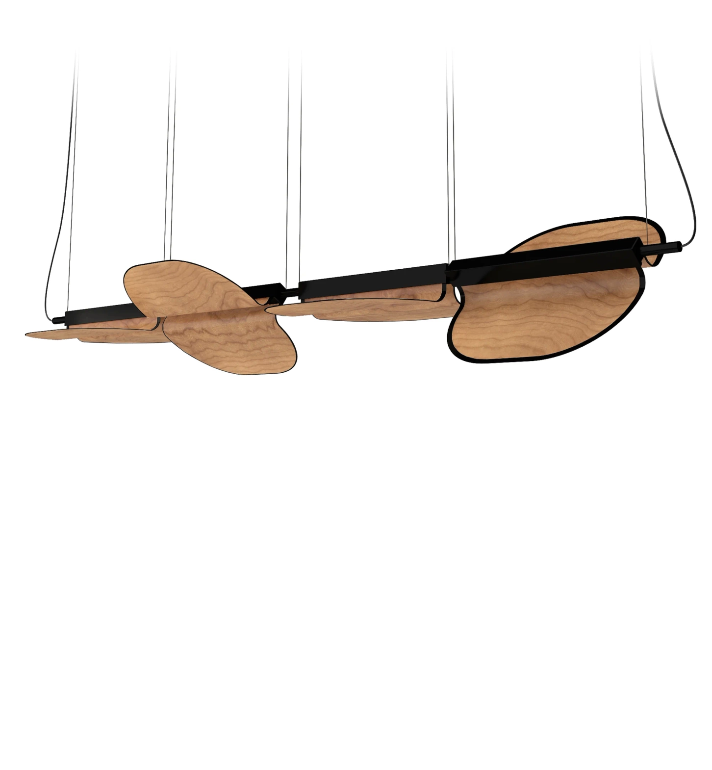 LZF :: Omma Double 2 hanging lamp, width 204 cm, natural brown veneer