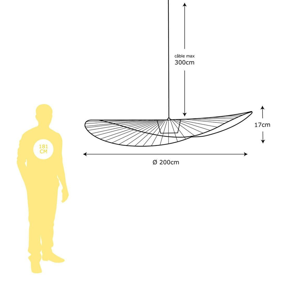 Petite Friture :: Hängelampe aus Metall Vertigo Durchmesser 200 cm schwarz