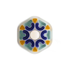 Ferroluce :: Phytia wall lamp / sconce diameter 37 cm ceramic cobalt / mint / yellow