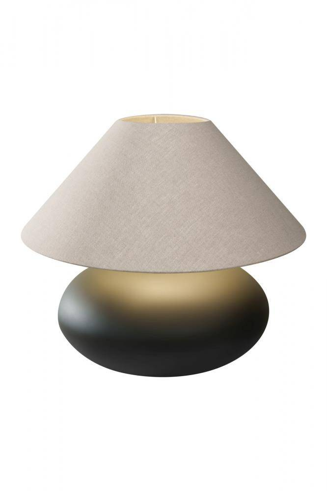 Kaspa :: Sawa Natur Tischleuchte, Graphit und Leinen, Höhe 41 cm