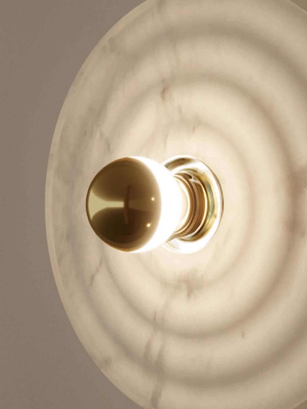 Aromas :: Wave wall lamp / sconce diameter 30 cm with silver alabaster plate silver metal