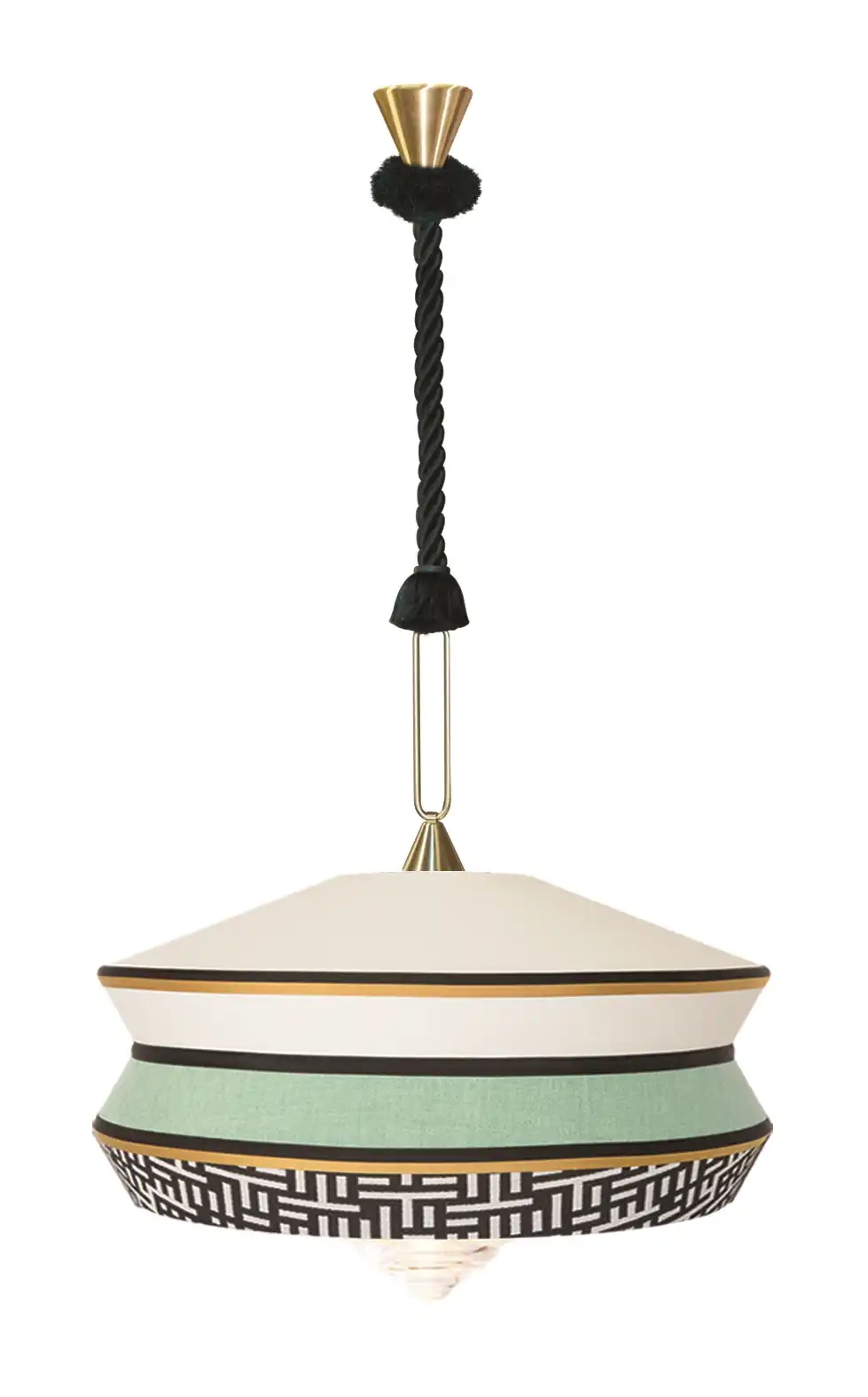 Contardi :: Calypso So Antigua XL hanging lamp, diameter 70 cm, white and green