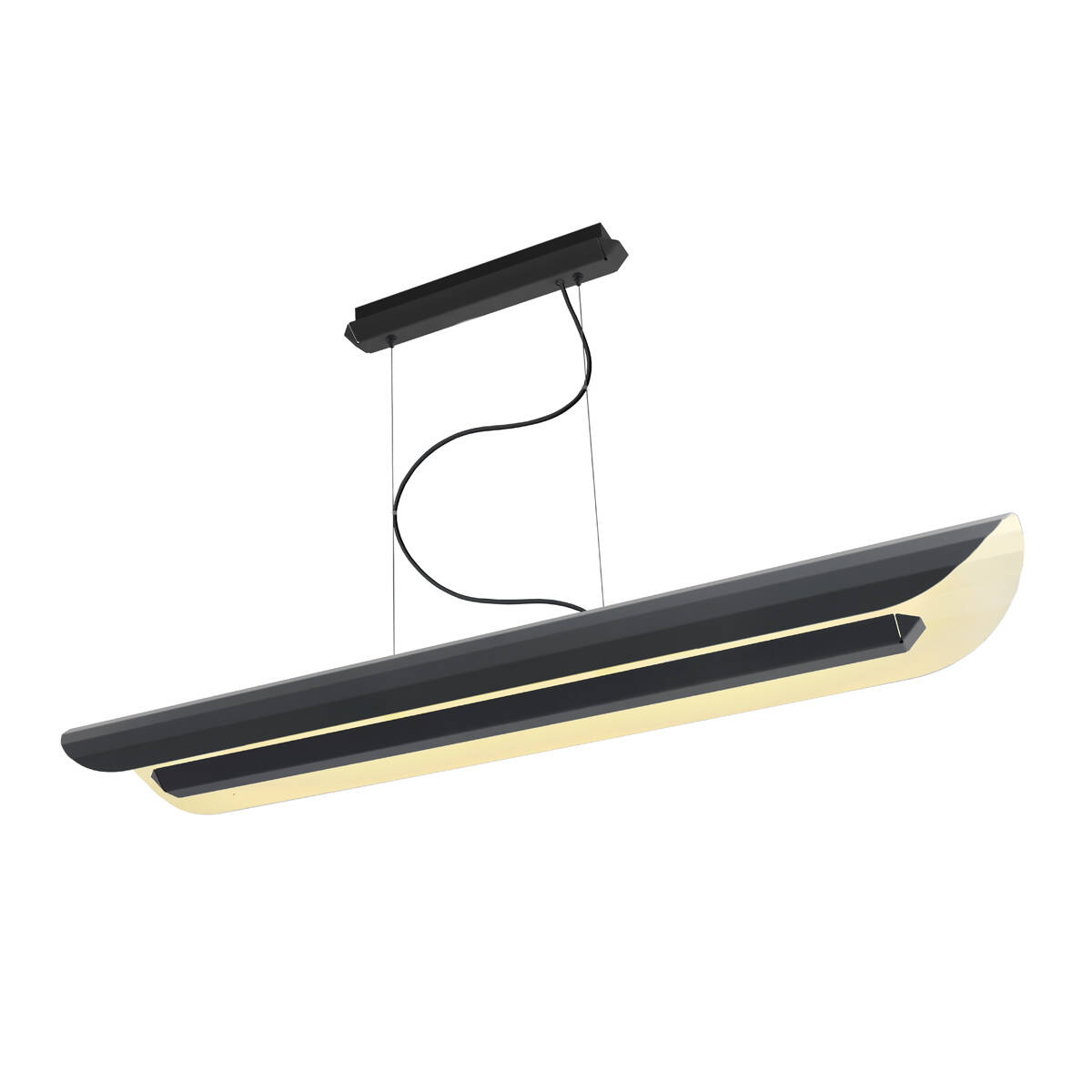 Kaspa :: Apolin linear pendant lamp, width 120 cm, black and white