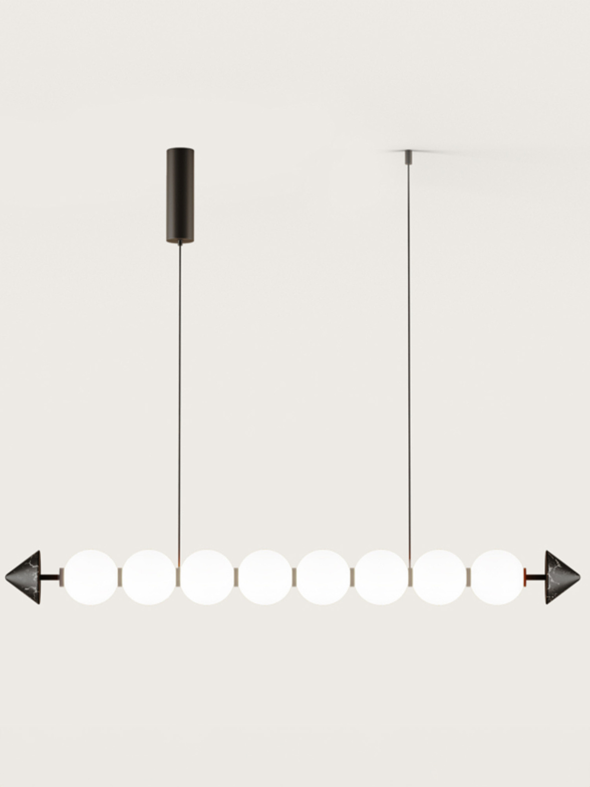 Aromas :: Soko 8 Hängeleuchte, Breite 120 cm, schwarzer Marmor