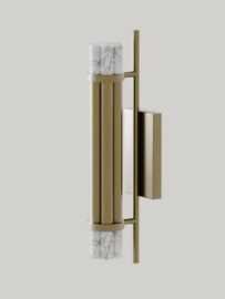 Aromas :: Lampa ścienna / kinkiet Tasta wys. 37 cm biały marmur / złoty metal