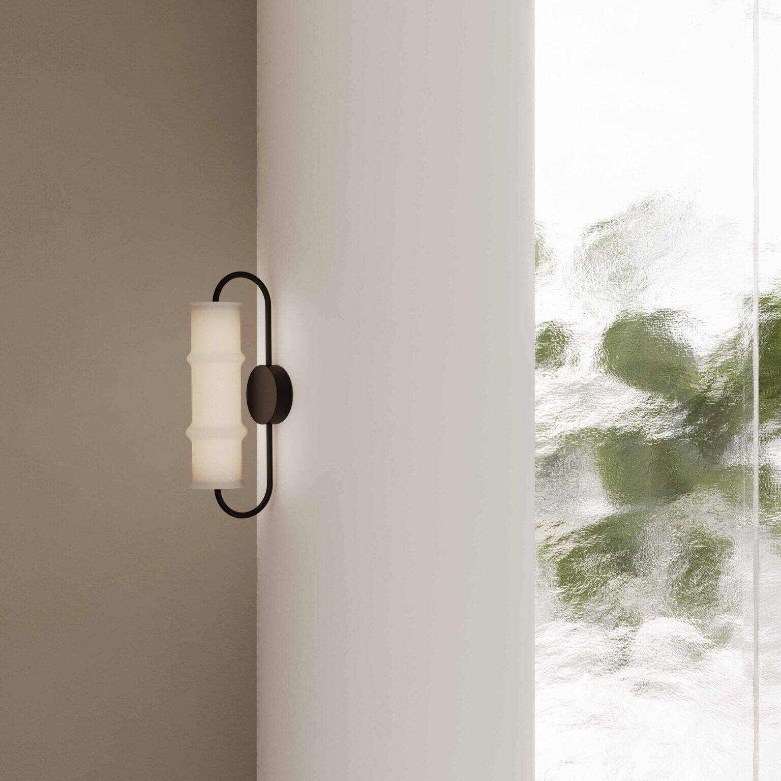 Aromas :: Canna wall lamp / sconce, height 41 cm, white and black