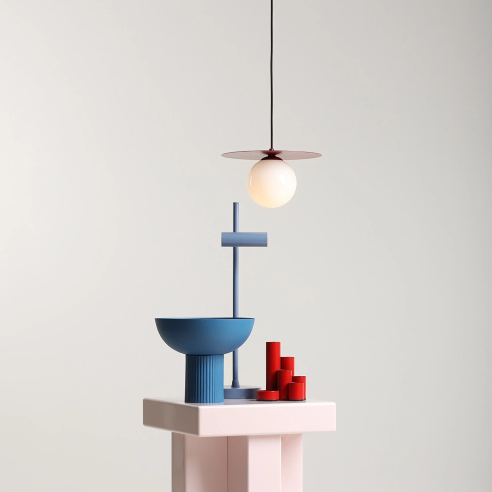 Artera: Loop Red Wine S Burgundy Disc Pendant Lamp