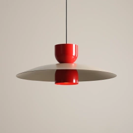 Artera :: Lampa wisząca Nutta śr. 65 cm beżowo-czerwona