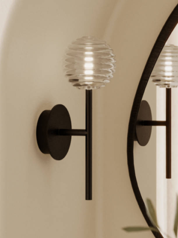 Aromas :: Doul wall lamp / sconce, height 30 cm, black