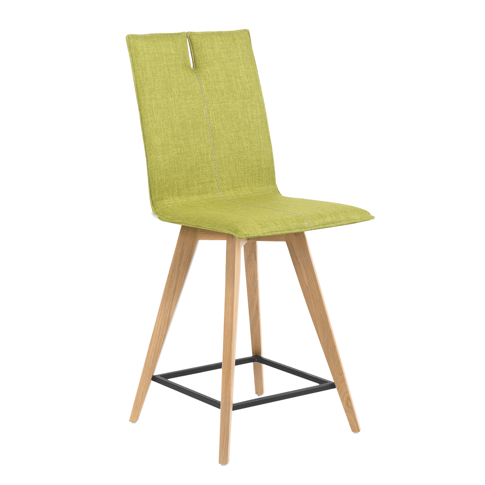 Mobitec :: Krzesło barowe / hoker tapicerowany Mood 31 wys. 108 cm zielony nogi drewniane