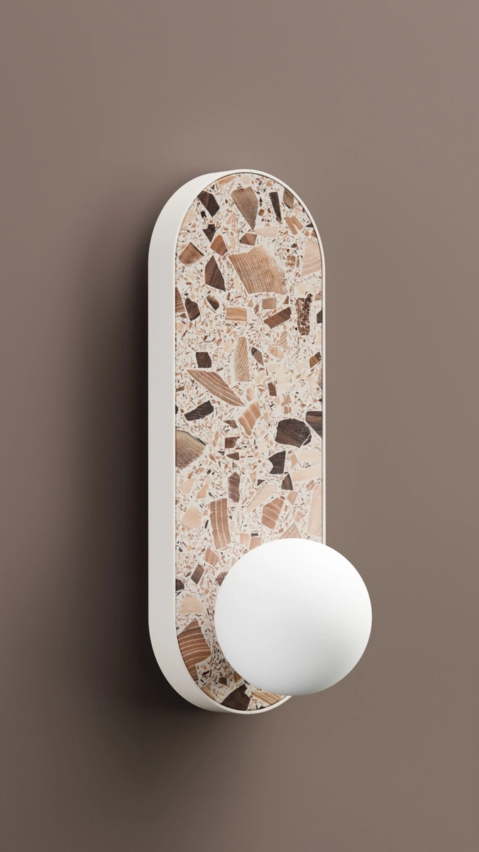 Kaspa :: Lampa ścienna / kinkiet Legra owal szer. 13 cm kremowa IP44