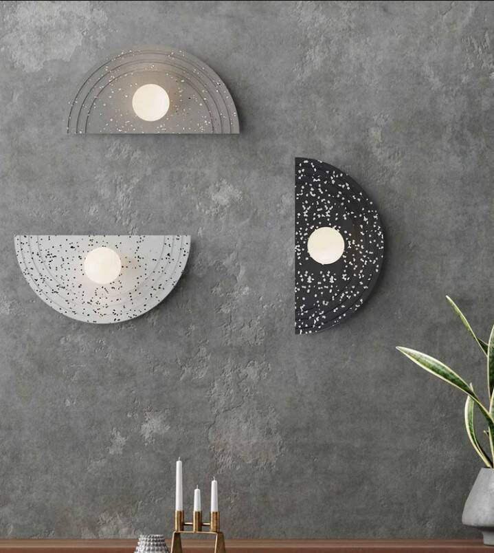 Robin :: Regina Terrazzo Wandleuchte / Wandleuchte, grau, Breite 48 cm