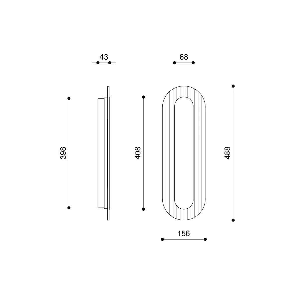 Ummo :: Riflo W B wall lamp / sconce, height 48.8 cm, black 3000K