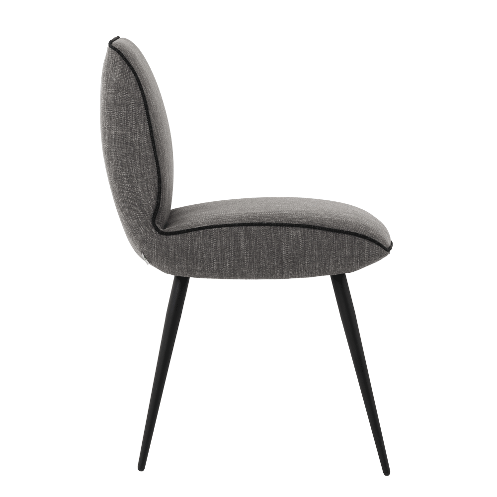Mobitec :: Mood 100 upholstered chair, gray, width 45 cm, metal legs, piping