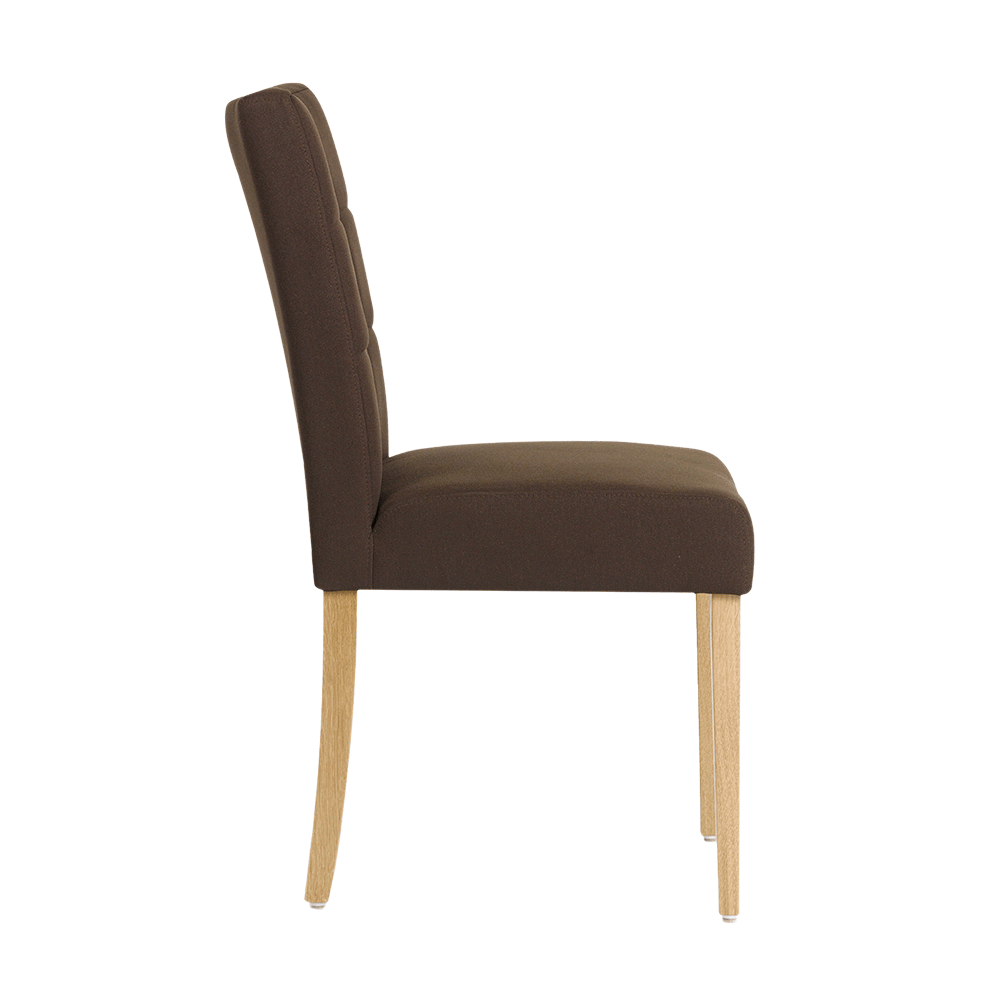 Mobitec :: Carré C03 upholstered chair, brown, width 47 cm, wooden legs