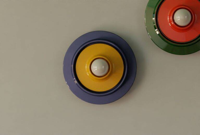 Ferroluce :: Voila beige-blaue Wandleuchte, Durchmesser 28 cm