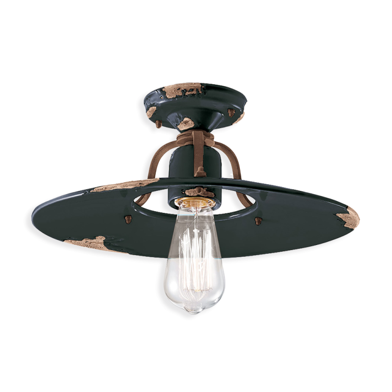 Ferroluce :: Country Deckenleuchte schwarz, Durchmesser 40 cm