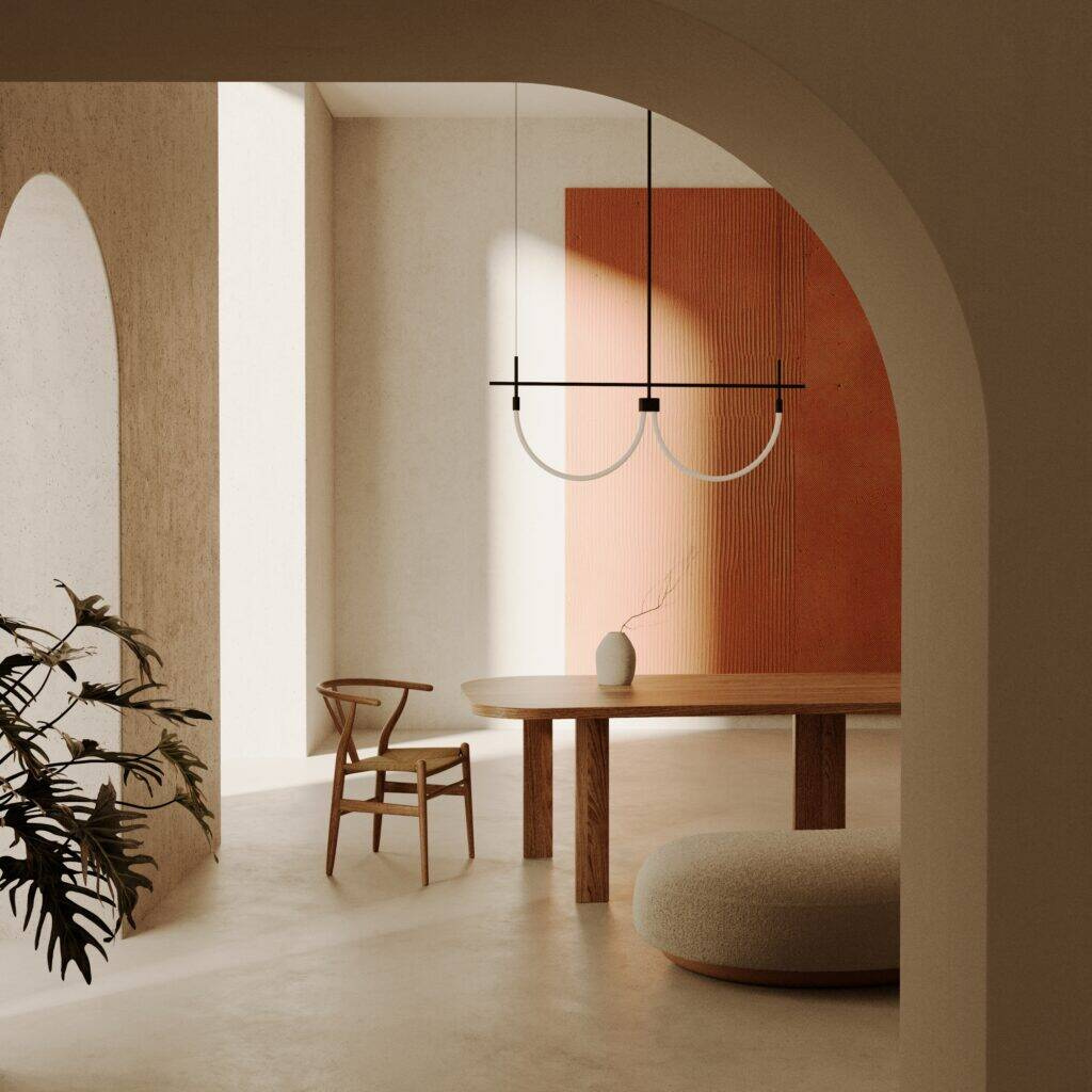 Aromas :: Cram double pendant lamp, width 120 cm, black and white