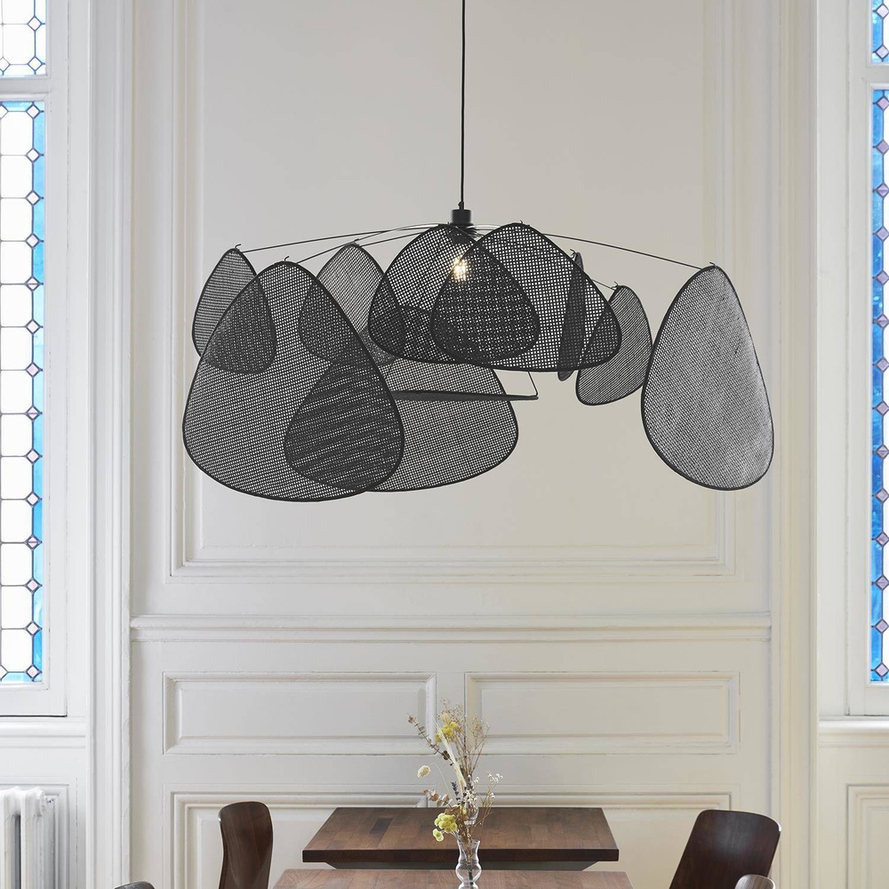 Market Set :: Hängelampe Leinwand Screen Größe xl Breite 110 cm schwarz