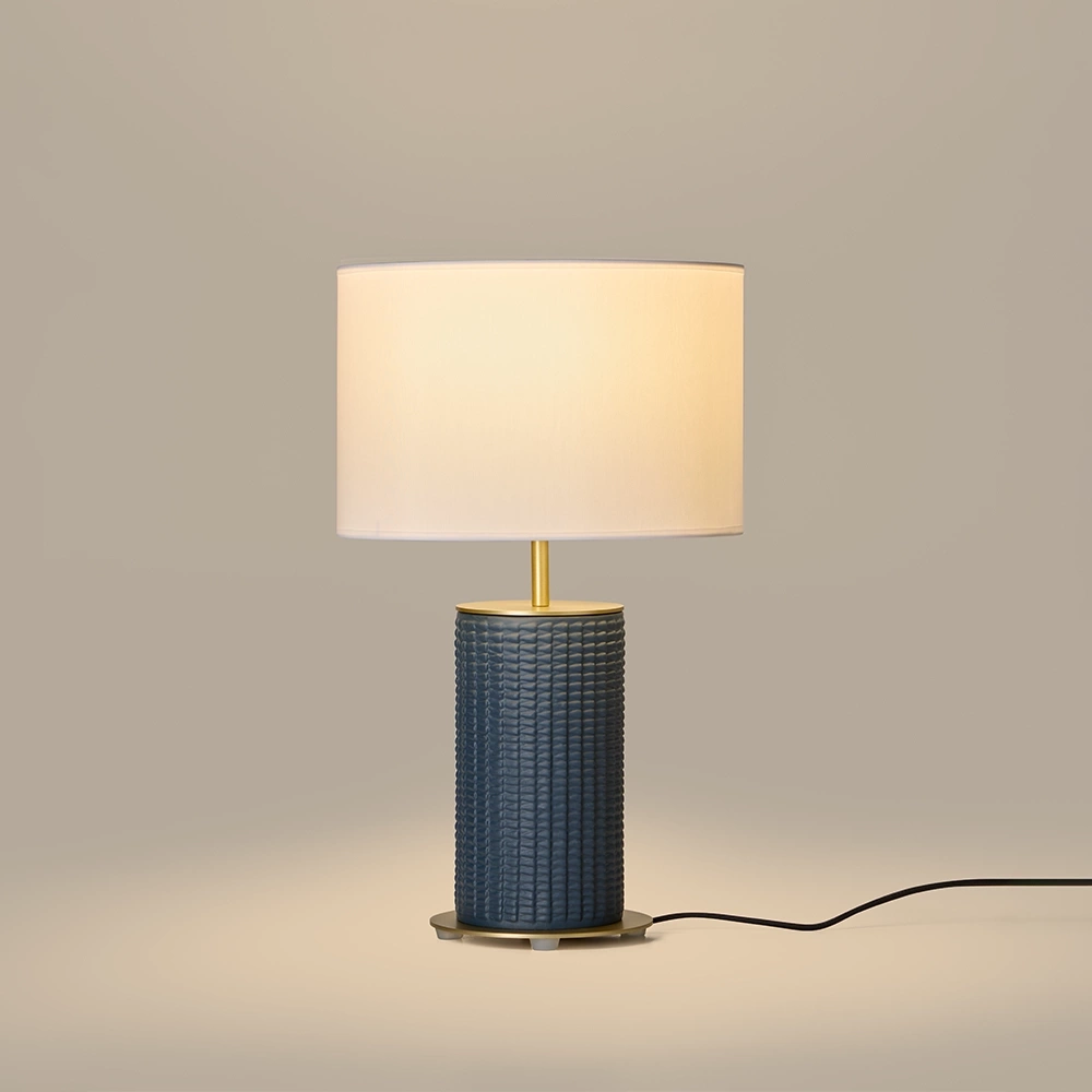 Aromas :: Lampa stołowa Dab 44.6 cm beżowa z lnianym kloszem