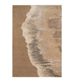 Carpet Decor :: Waterwave Teppich beige und grau handgefertigt aus Wolle und Viskose