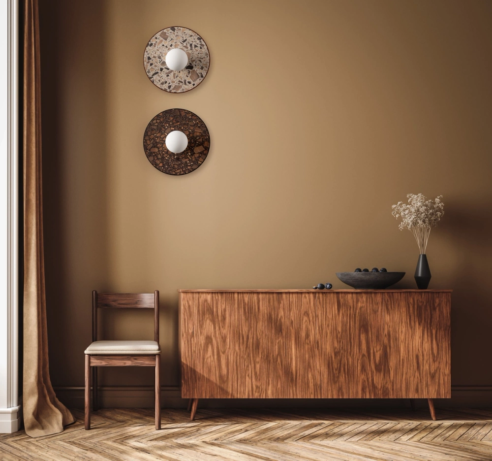 Kaspa :: Legra wall lamp / sconce, width 30 cm, dark brown, IP44