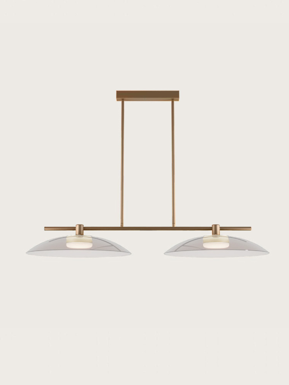 Aromas :: Betty 2 hanging lamp, width 80 cm, transparent glass / gold metal