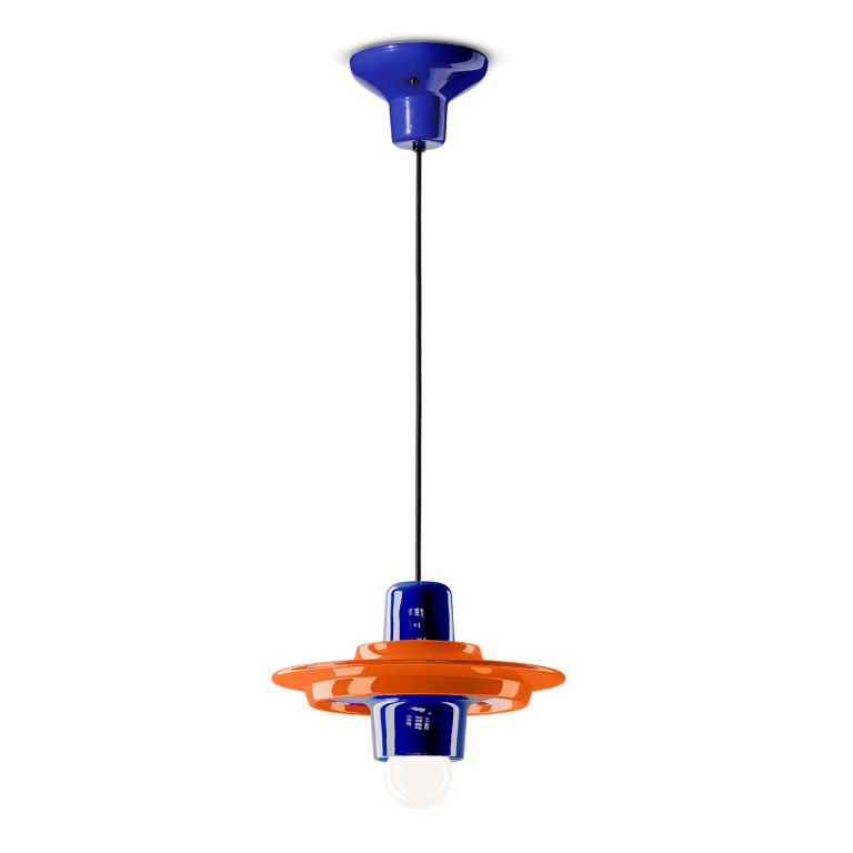 Ferroluce :: Lampa wisząca Voila śr. 28 cm pomarańczowo-niebieska