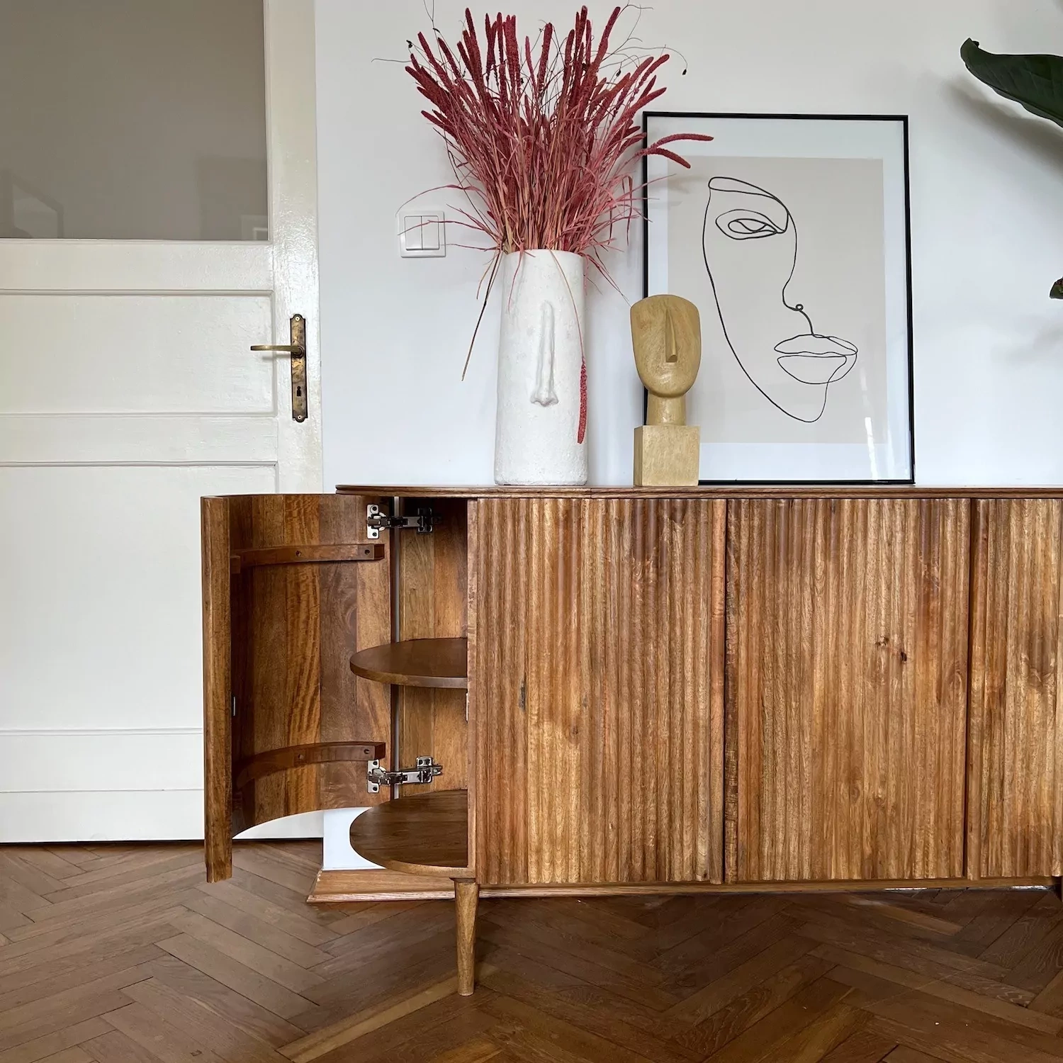 Table4U :: Wanda chest of drawers, mango wood, caramel, width 160 cm